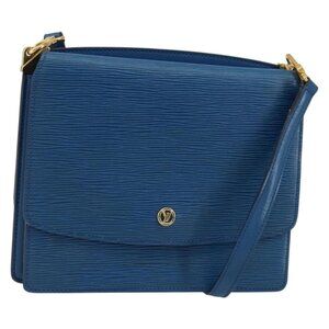 Authentic LOUIS VUITTON Epi Grenel Shoulder Bag Blue M52362 LV